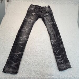 Evolution In Design Mens Distressed Slim Fit Gray Denim Jeans 29W 32L